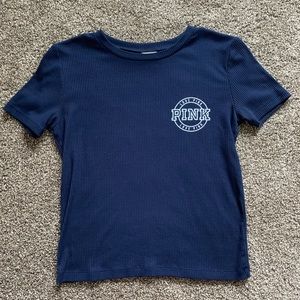 PINK Ribbed Crop Top.